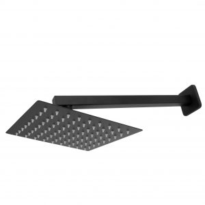 Chuveiro/Ducha Slim Quadrado Preto com braço